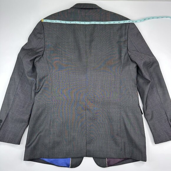Paul Smith Men's Gray The Byard Mini Check Slim Two Button Suit‎ Coat 42R/C41.25 - Picture 13 of 13